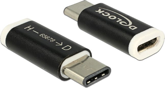Përshtatës Delock USB-C në microUSB, i zi