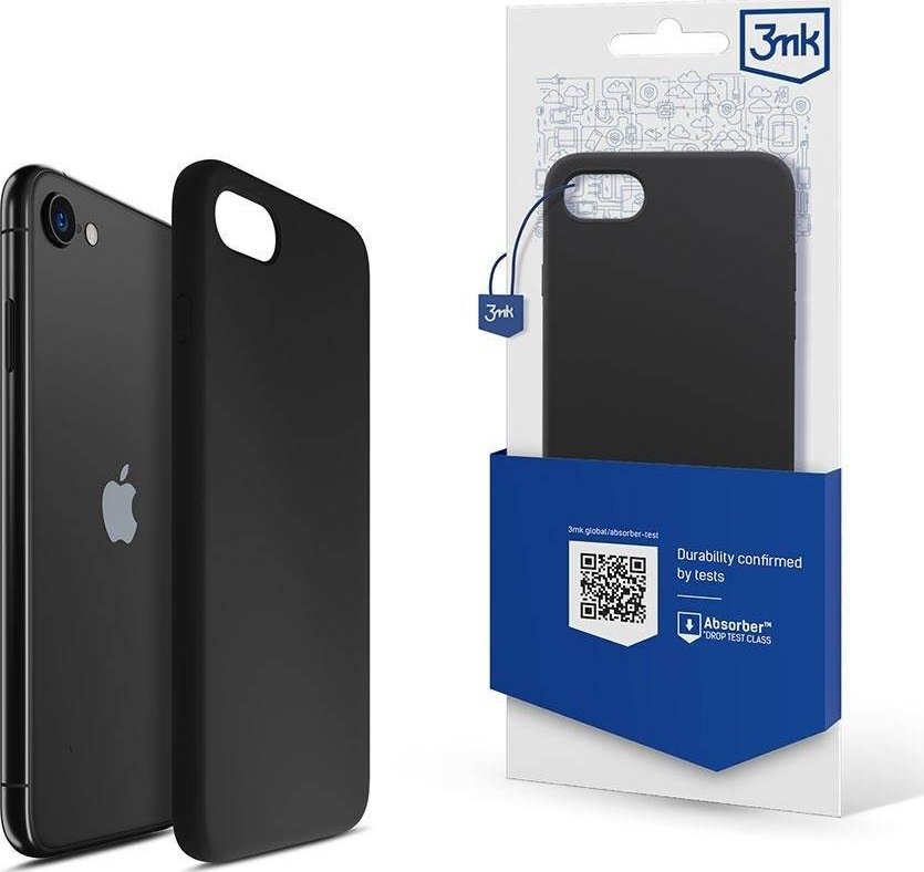 Mbulesë silikoni 3MK për Apple iPhone 7 8 SE 2020 2022, mikrofibër e brendshme, kundër rrëshqitjes, transparente