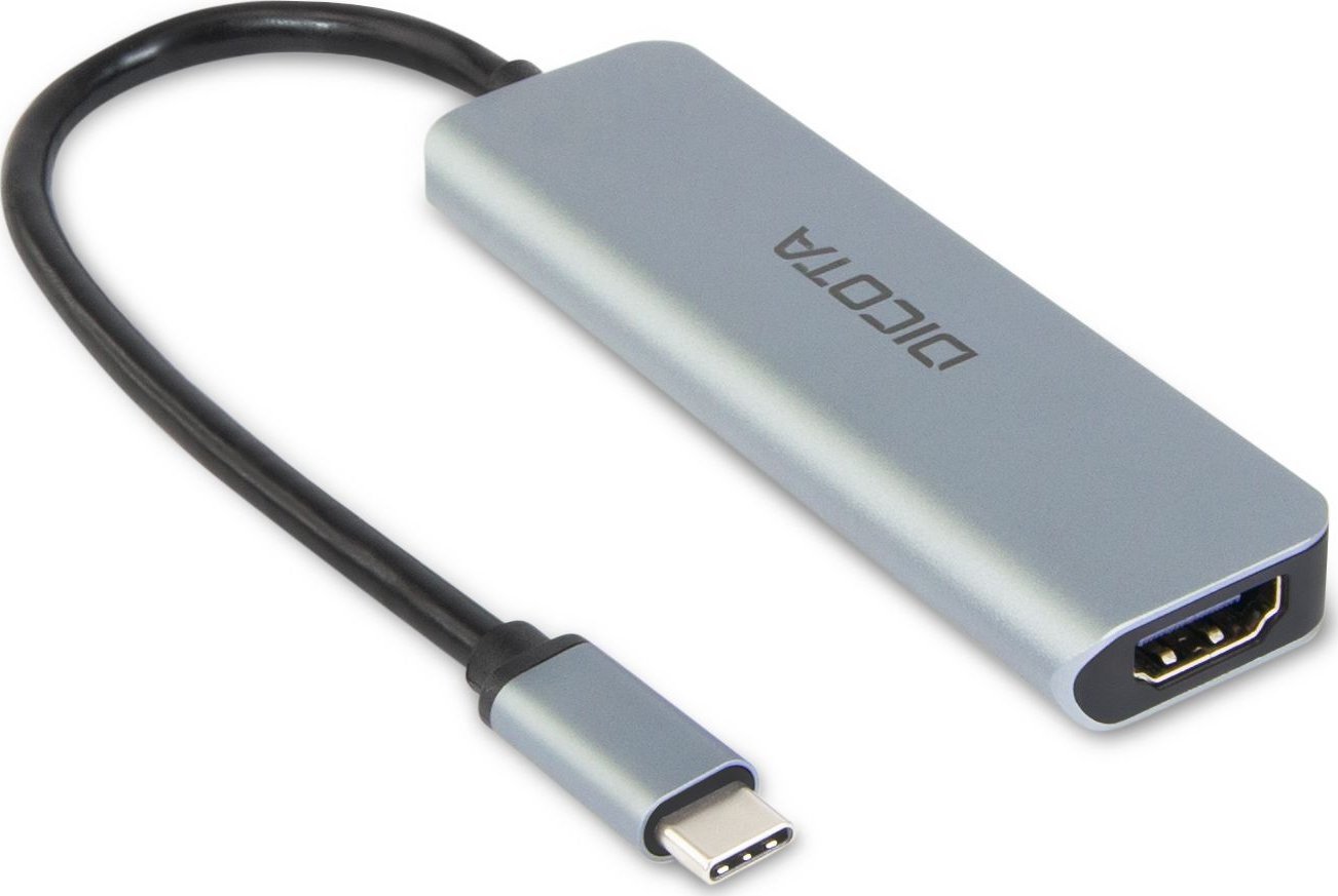 Hub USB Dicota USB C 5 in 1, HDMI 4K, PD 100W, argjend