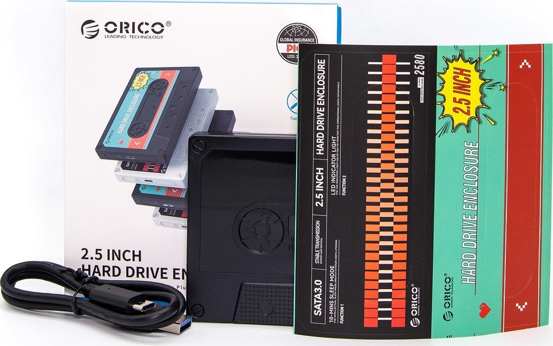 Kuti për disk Orico 2.5", USB C, 6Gbps, e zezë