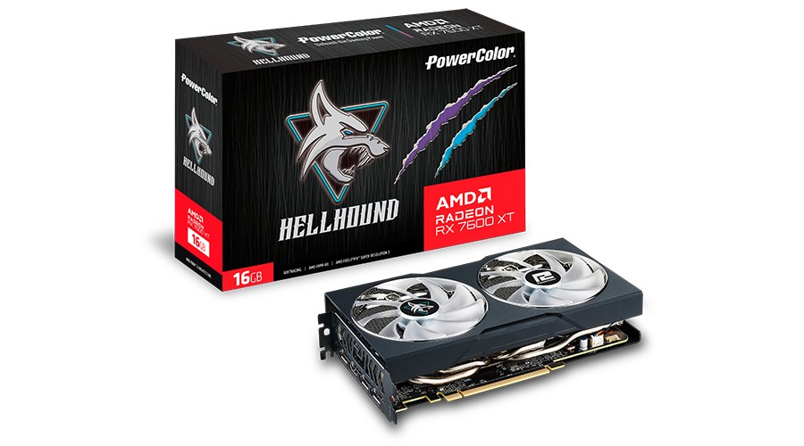 Kartë grafike PowerColor Hellhound AMD Radeon RX 7600 XT, 16 GB GDDR6