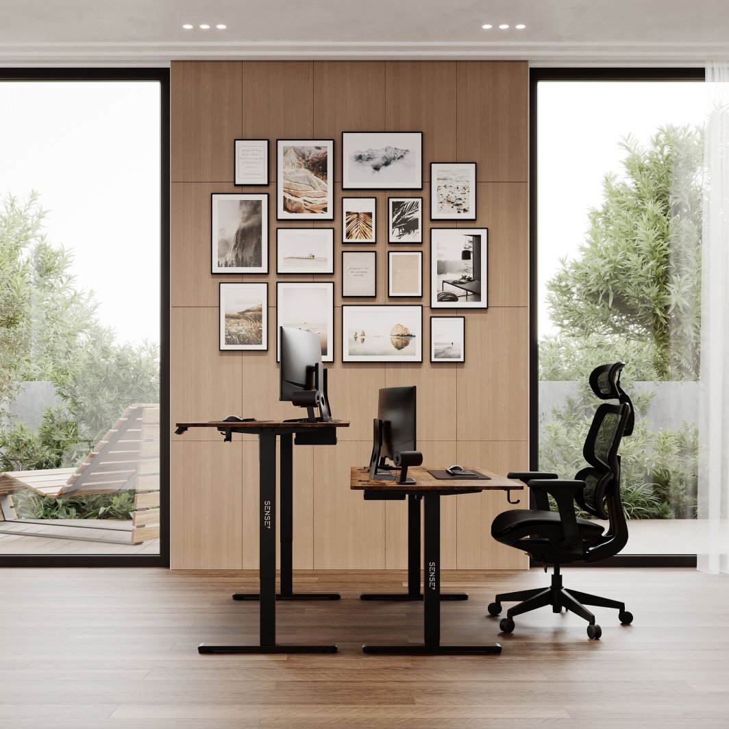 Tavolinë SENSE7 Nojo, 140cm x 70cm, e zezë/ druri