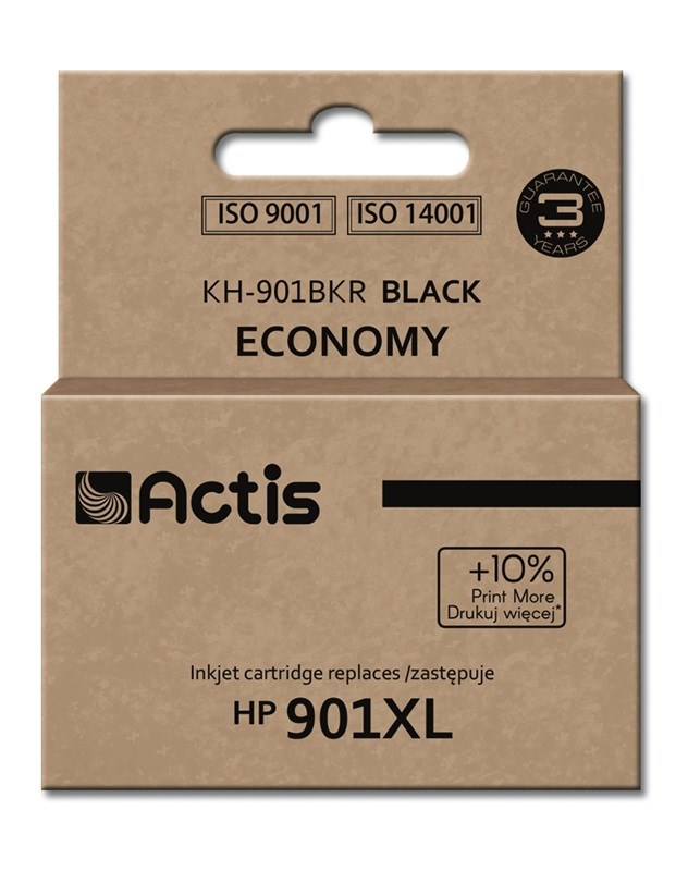 Ngjyrë për printer Actis KH-901BKR (zëvendësim për HP 901XL CC654AE), 20 ml, e zezë Ngjyrë për printer Actis KH-901BKR (zëvendësim për HP 901XL CC654AE), 20 ml, e zezë