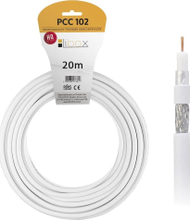 Kabllo koaksiale satelitore Libox PCC102-20, Trishield, 20m, e bardhë