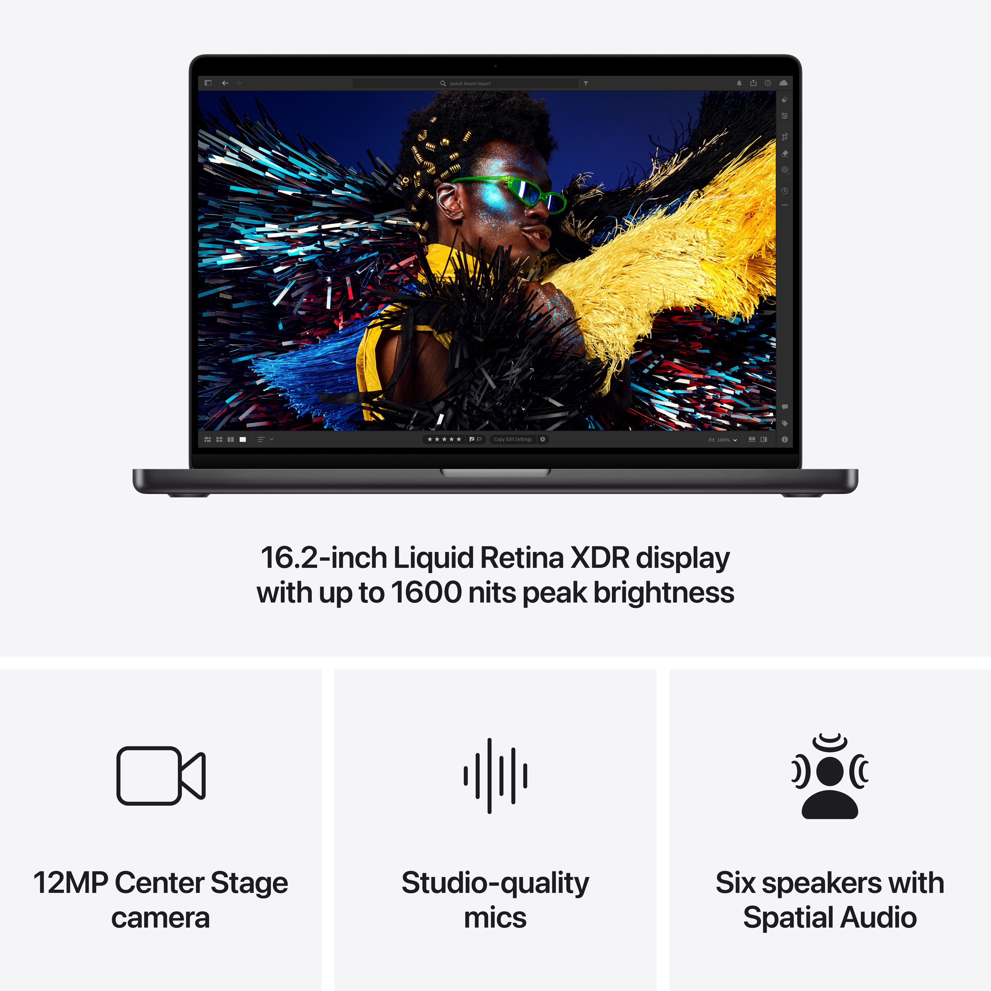Apple MacBook Pro 16", M4 Pro 14‑core, 24GB, 512GB SSD, 20‑core GPU, Space Black (Nano-texture display)