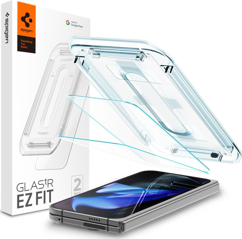 Xham mbrojtës Spigen Glas tR EZ Fit, 2 copë, për Google Pixel 9 Pro Fold, transparent