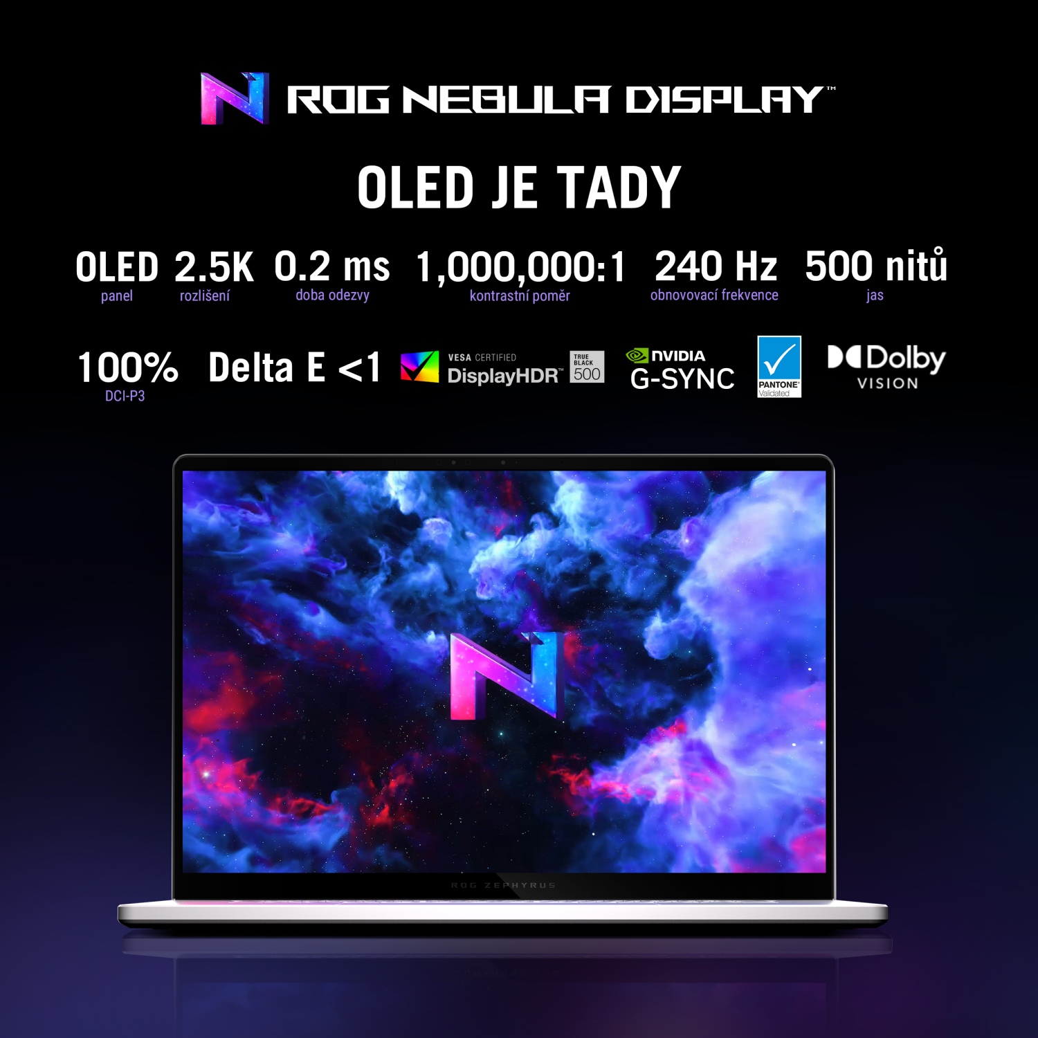 Laptop ASUS ROG Zephyrus G16 GU605MZ, 16", WQXGA, Intel U9-185H, NVIDIA GeForce RTX 4070, 32GB RAM, 1TB SSD, i bardhë