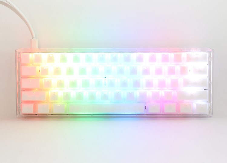 Tastierë lojërash Ducky One 3 Aura Mini, 60%, Cherry MX Speed Silver, e bardhë