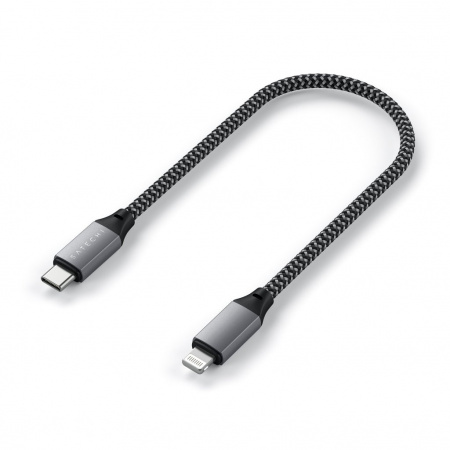 Kabllo Satechi USB-C në Lightning, 25cm, e hirtë