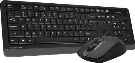 Set tastierë dhe mi A4Tech, wireless 2.4 GHz, me nano USB receiver, i zi