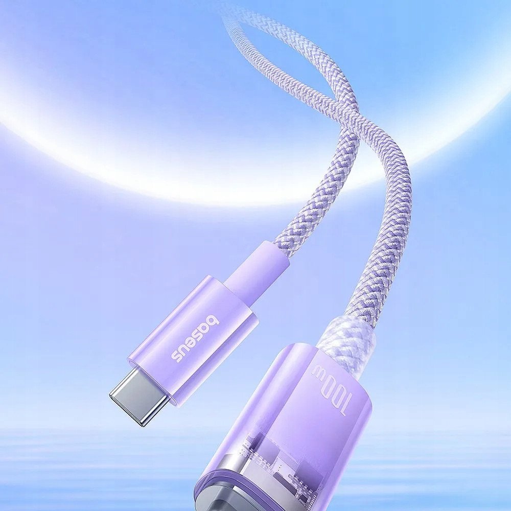 Kabllo Baseus Explorer, USB C në USB C, 100W, 1m, vjollcë