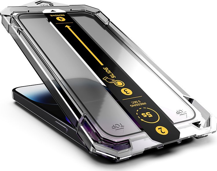 Mbrojtës ekrani Mobile Origin për iPhone 14 Pro, xham i fortë 9H, me kornizë aplikimi, transparent