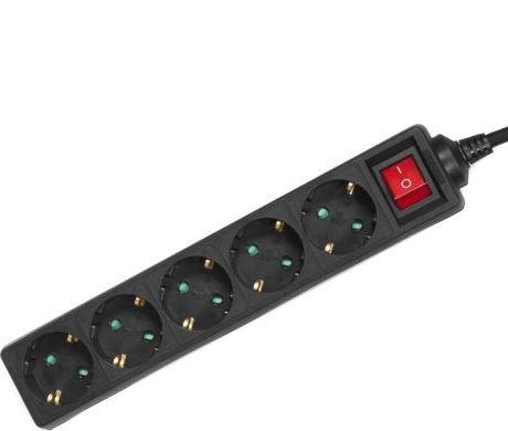 Kabllo vazhduese Maclean MCE227, 5 priza, 5m, e zezë