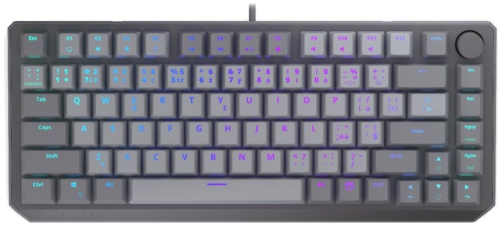 Гејминг тастатура Endorfy Thock V2 75%, механичка, ARGB, со USB кабел