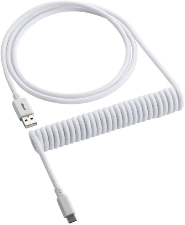 Kabllo spirale CableMod Classic, USB-C/USB-A, 1.5m, e bardhë
