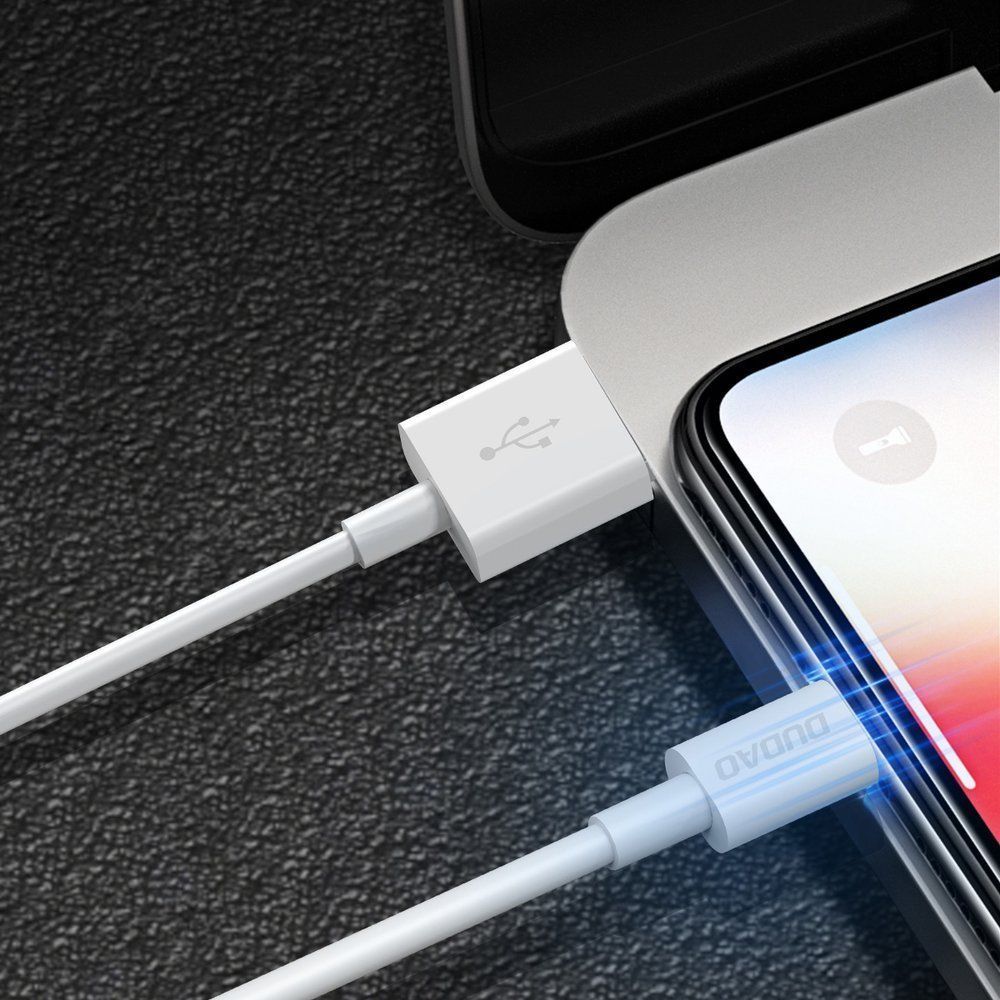 Kabllo Dudao USB-A - Lightning USB 1m, e bardhë