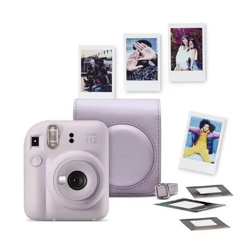 Set Fujifilm, fotoaparat Instax Mini 12 + 10 copë filma fotografik + çantë, vjollcë