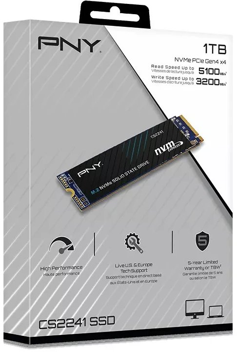 Внатрешен SSD PNY CS2241, M.2 NVMe PCIe 4.0, 1TB