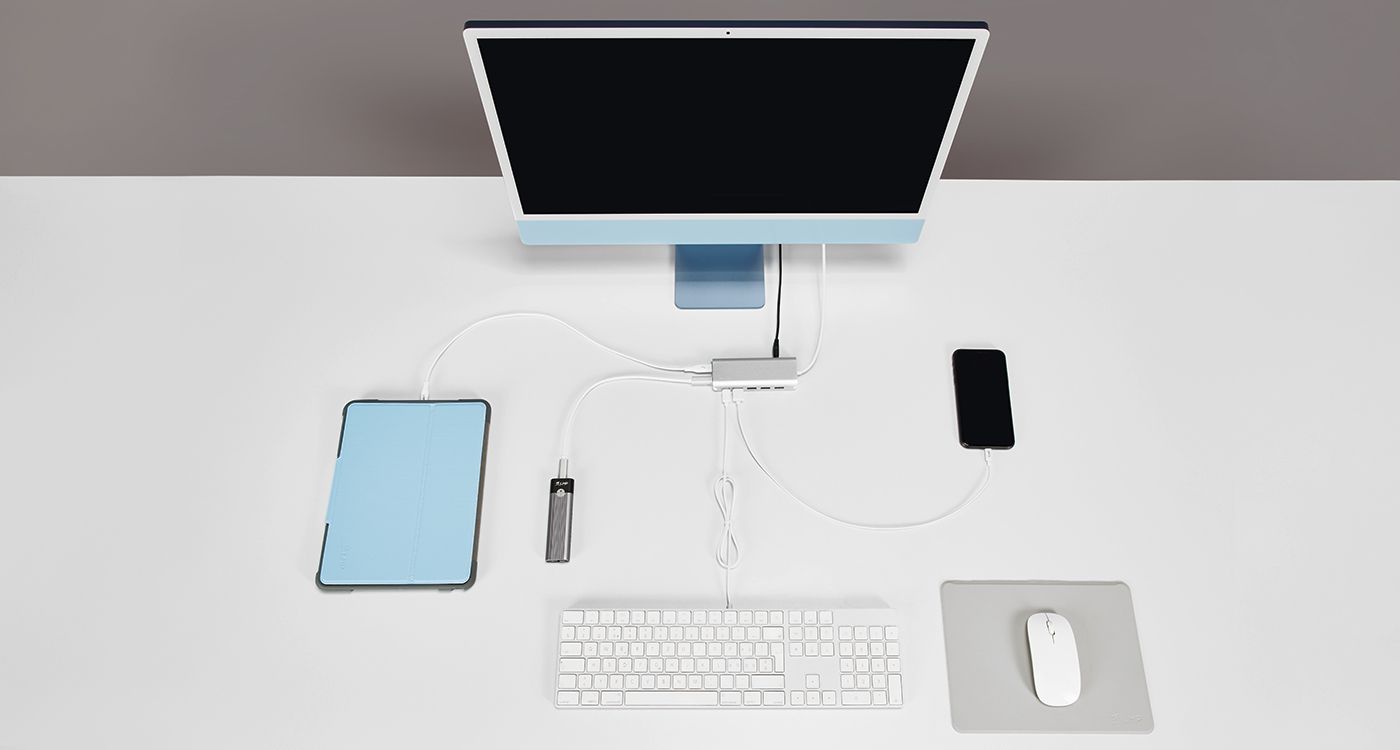 USB hub LMP LMP-USBC-UHUB, 3x USB-C, 4x USB-A 3.0, argjend