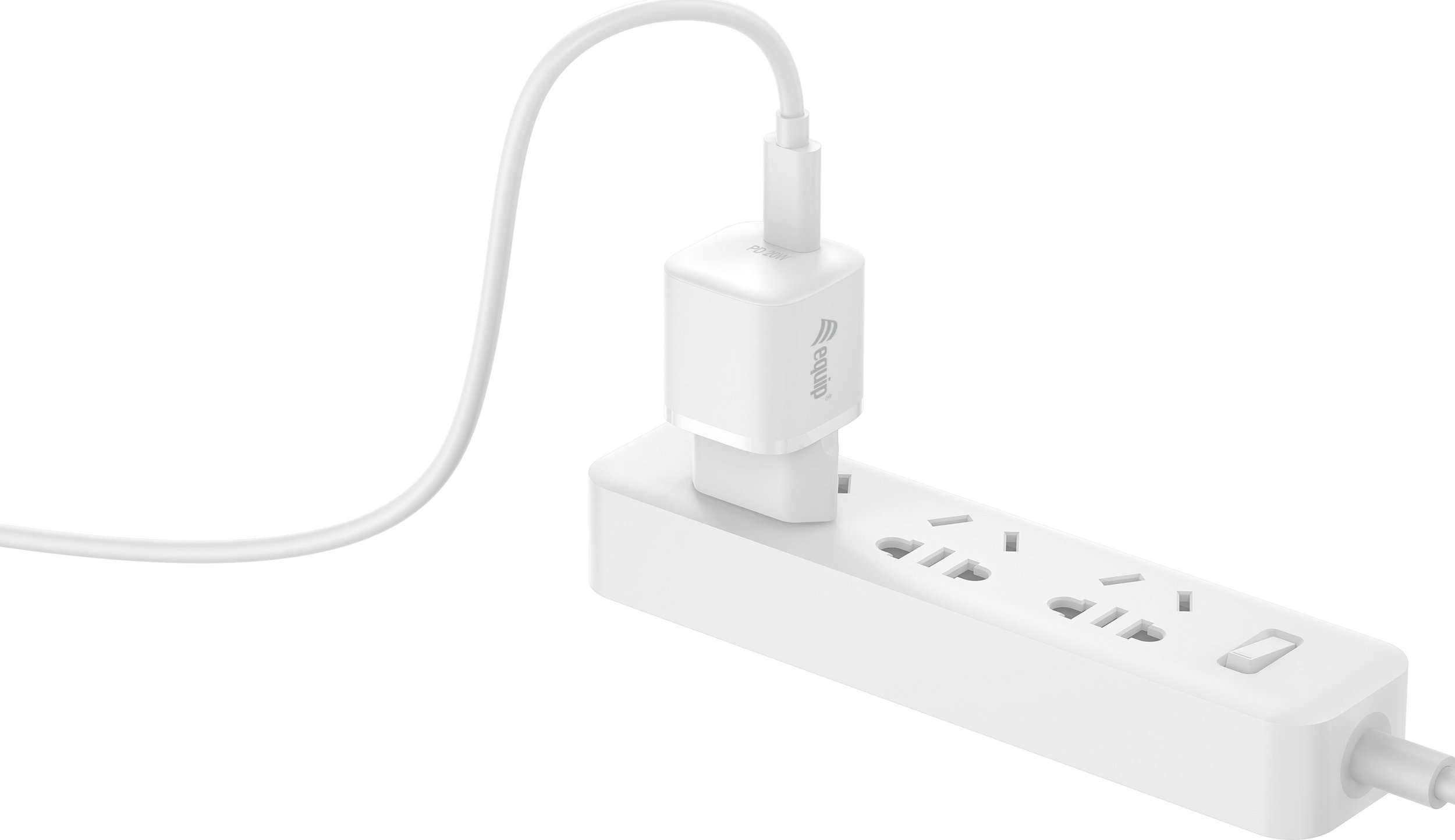 Ѕиден полнач LevelOne Equip 245530, 1 USB-C приклучок, 20W PD, бел, пакување 25 парчиња