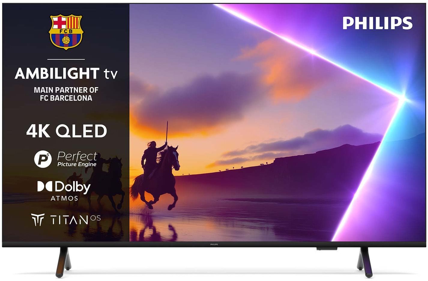 Televizor Philips 85PUS8510, 85", QLED, Titan OS, Ambilight, i zi
