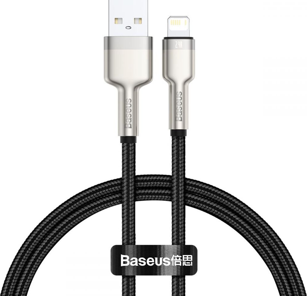 Kabllo Baseus USB-A - Lightning Cable, 0.25m, e zezë 
