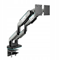 Држач за два монитори Diablo Chairs RGB X-Arm Dual, до 35\", RGB осветлување, сива и црна