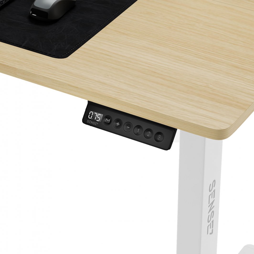 Tavolinë elektrike SENSE7 Nojo, 120cm x 60cm, e bardhë/ druri e hapur