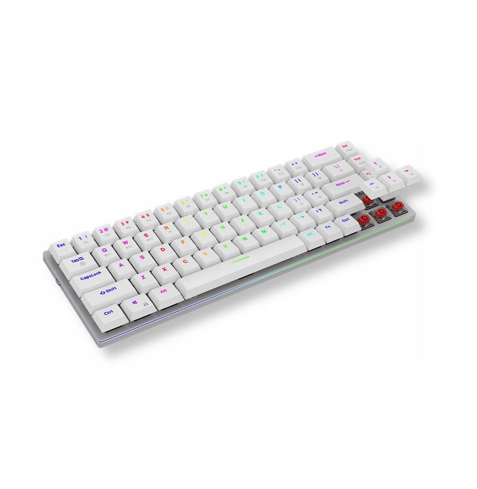 Tastierë mekanike AQIRYS Agena, 65%, wireless me Bluetooth, e bardhë