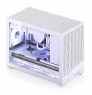 Kуќиште за компјутер Jonsbo D32 Pro, Micro ATX Mini ITX, зацврстено стакло, бела