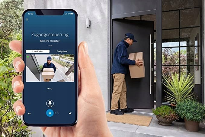 Bravë inteligjente Yale Linus Smart Lock Bosch, kontroll me aplikacion, montim mbi bravën ekzistuese, gri