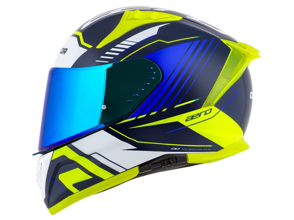 Кацига мото Cassida Aero Drome, целосно лице, поликарбонат, црна