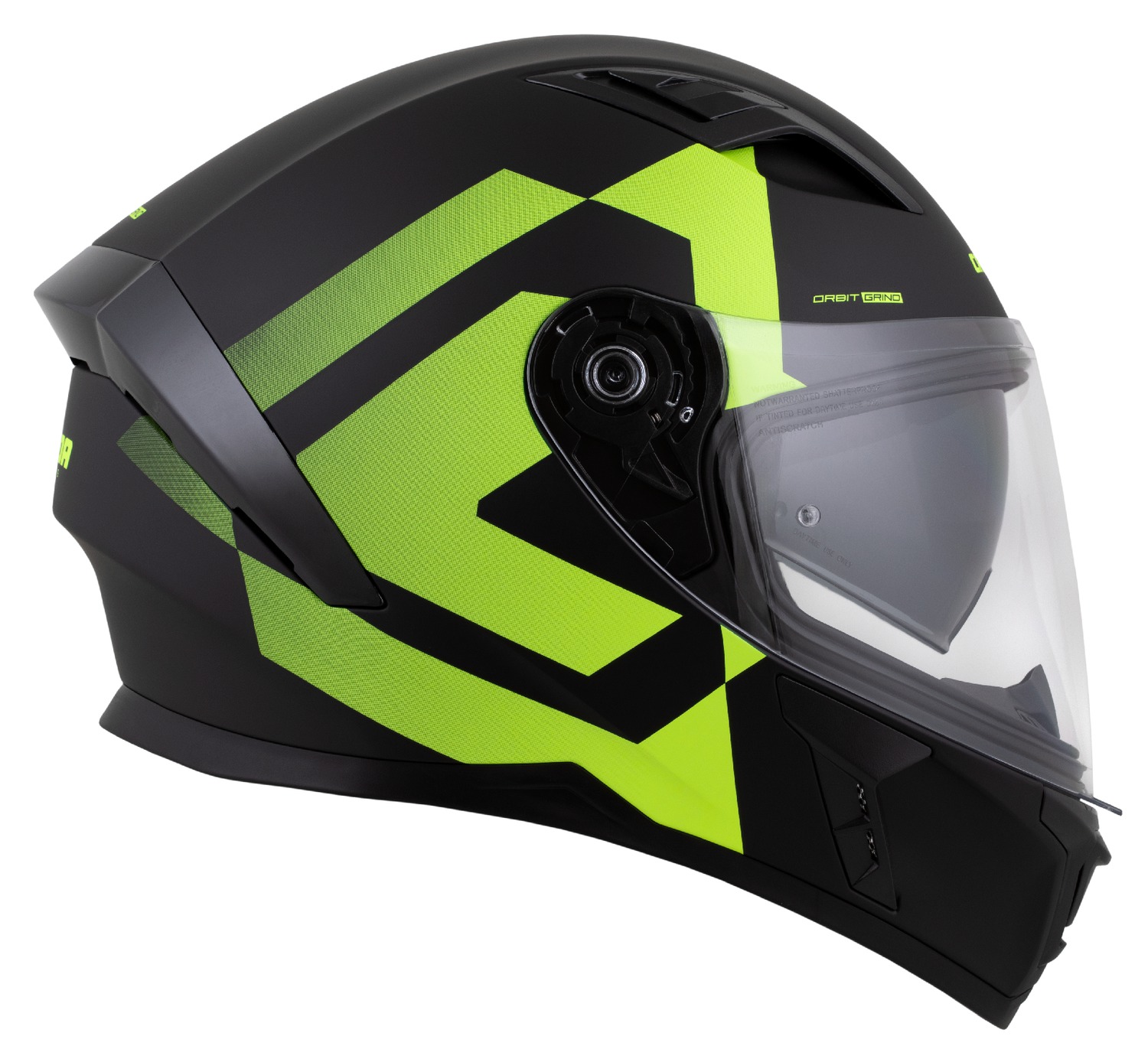 Helmetë moto Cassida Orbit Grind, integrale, ECE 22.06, e zezë matt verdhë fluo