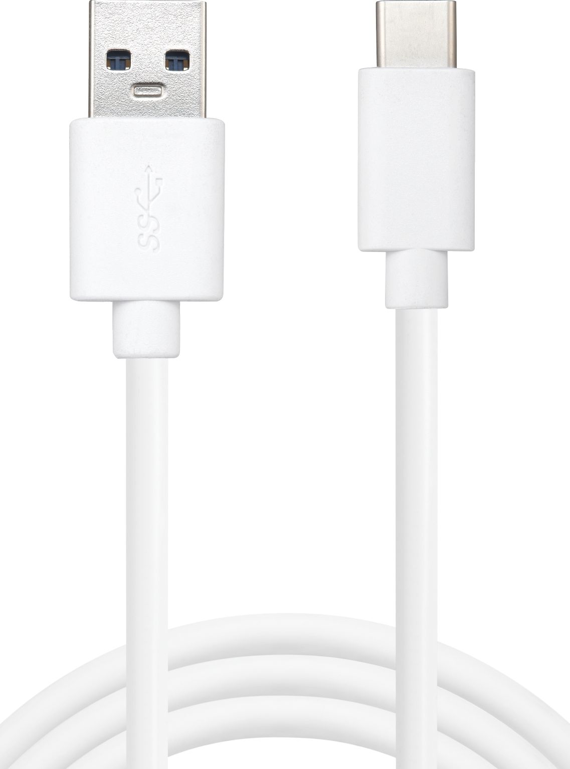 Kabllo Sandberg USB-A në USB-C, 1m, e bardhë