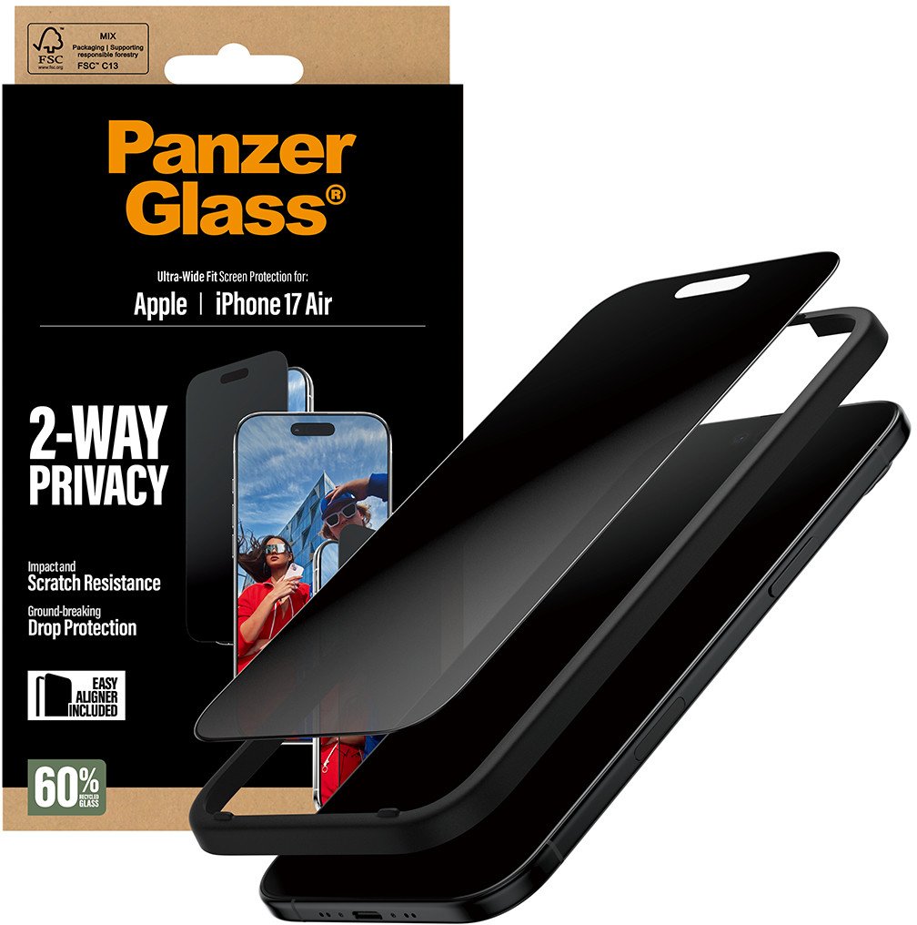 Mbrojtëse ekrani PanzerGlass 2 Way Privacy, iPhone Air, Ultra Wide Fit, transparente