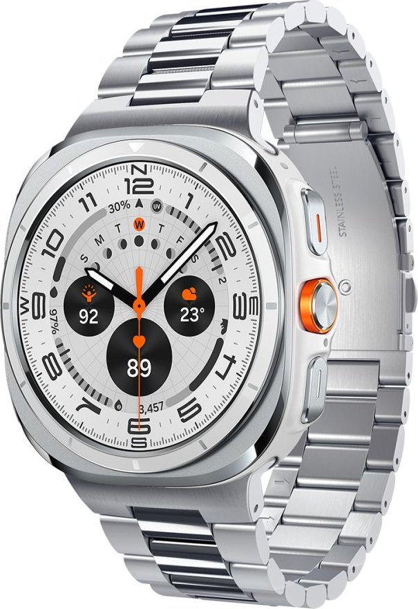 Rrip ore Spigen Modern Fit Band për Samsung Galaxy Watch Ultra 47mm, çelik inox, argjendtë