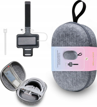 Set mbrojtës 3 në 1 JYS për Apple Vision Pro, kuti transporti, rrip krahu dhe organizues kabllosh, gri