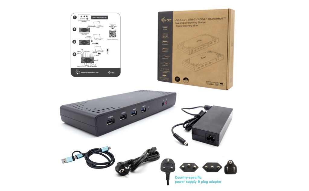 Stacion dokimi i-tec USB 3.0/USB-C/Thunderbolt, 100W Power Delivery, i zi