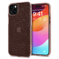 Mbrojtëse Spigen Liquid Crystal Glitter për iPhone 15 Plus, rozë/transparente