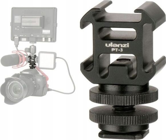 Mbajtëse mikrofoni për kamerë Ulanzi Led Light Sled Iso Shoe për kamera DSLR, e zezë Mbajtëse mikrofoni për kamerë Ulanzi Led Light Sled Iso Shoe për kamera DSLR, e zezë