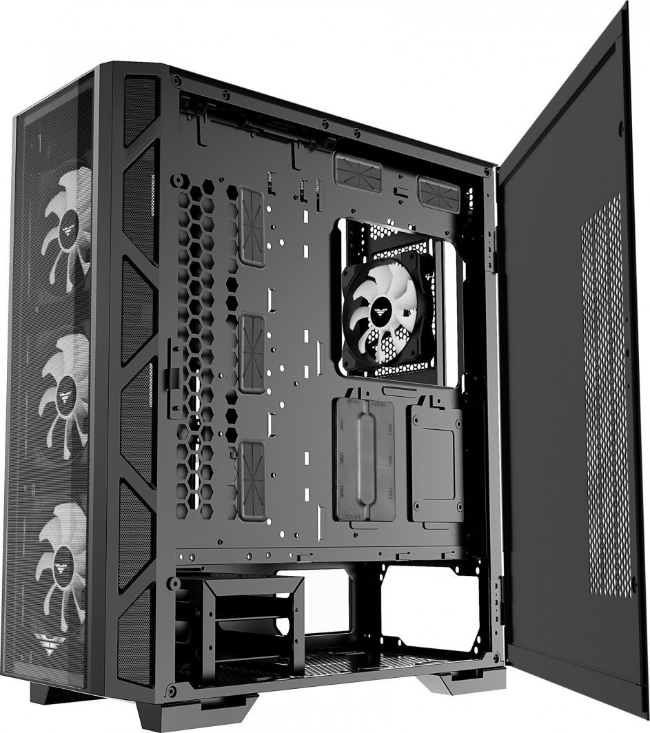 Куќиште за компјутер PREYON Nest Meshy+ (PRENMP04B), црна боја