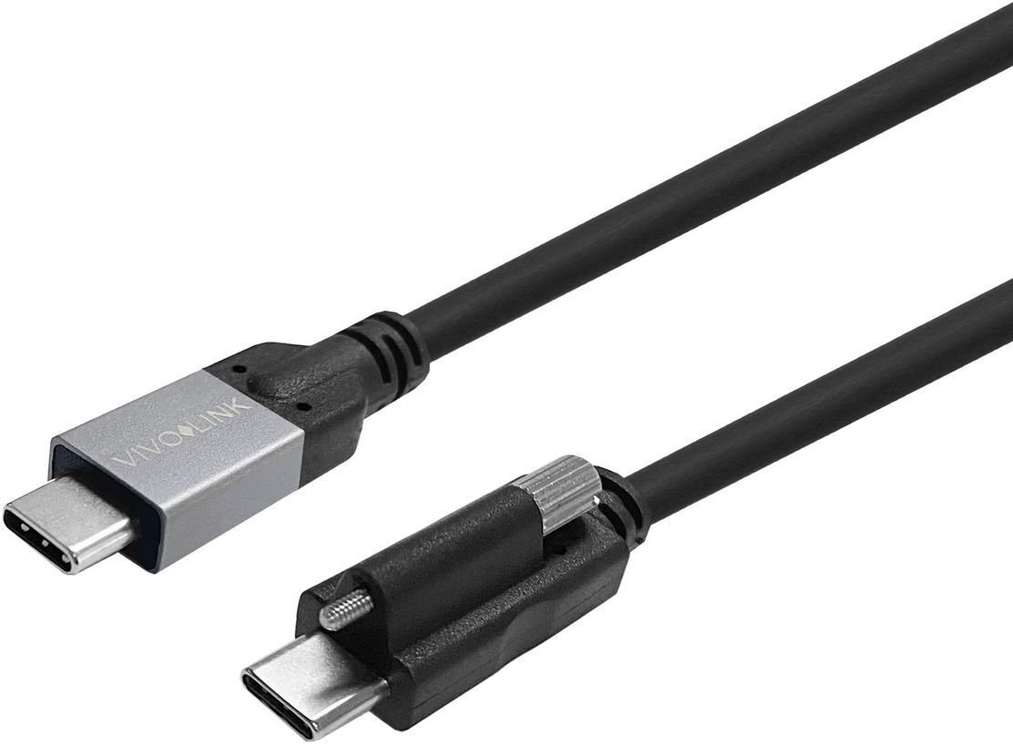 Kabllo USB C Vivolink, Screw to USB C, 10m, 10 Gbps, e zezë
