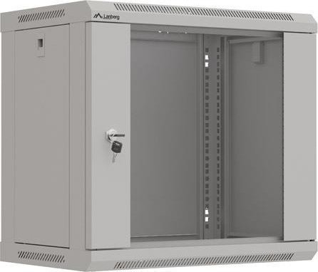 Kabinet muror Lanberg 19" 9U, 540x350 mm, derë me xham, gri