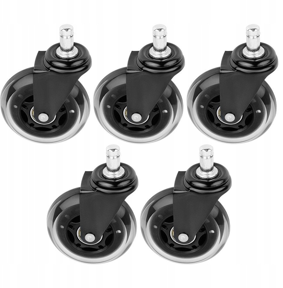 Сет тркала за канцелариска столица General, 5 парчиња, гума, тивко движење