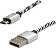 Kabllo USB Logo USB A në microUSB, 2m, 480 Mb/s, bardh e zi