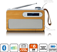 Radio portative Lenco PDR-040EF, DAB+/FM, Bluetooth, stereo, bambu, argjend