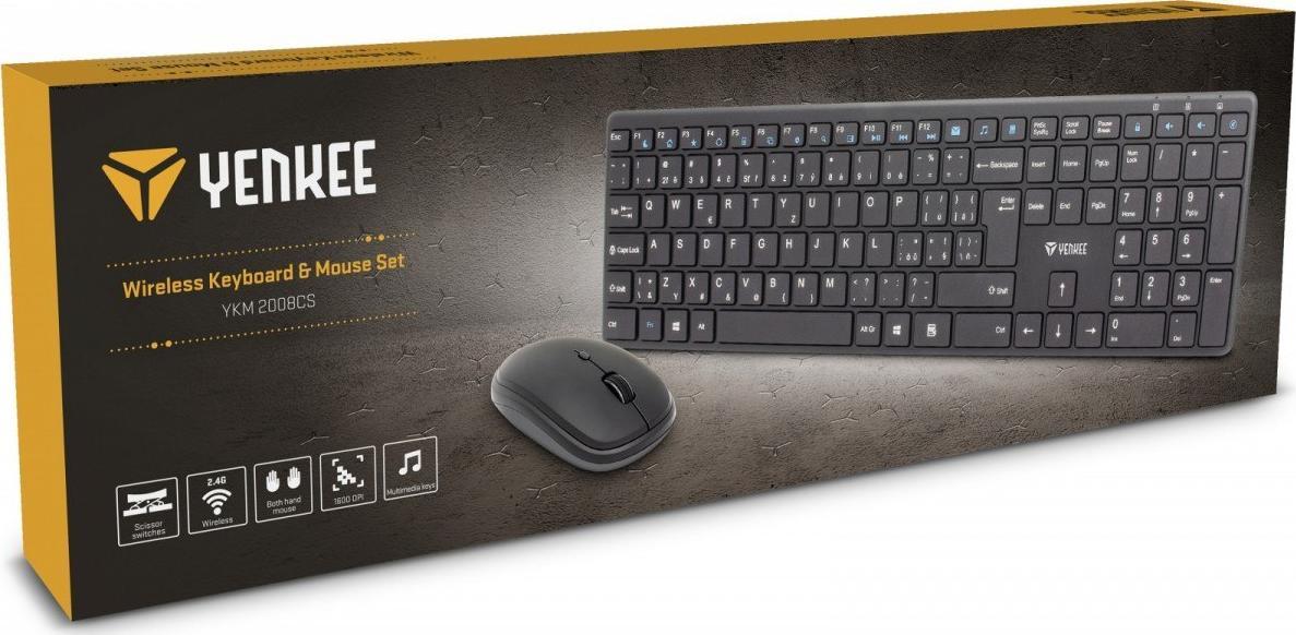 Сет тастатура и глушец Yenkee YKM 2008CS Combo Tribe, со кабел, црн