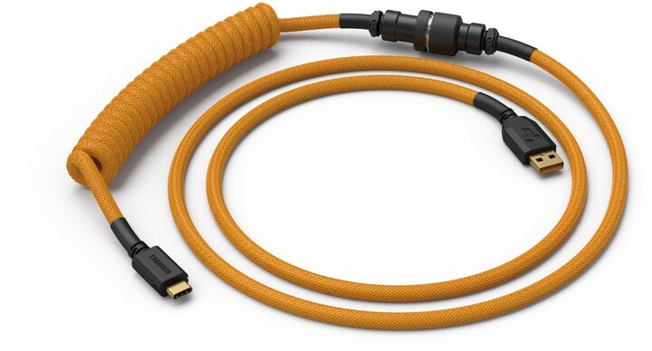 Glorious кабел Coiled Cable, USB-C/USB-A, 1,37m, Glorious Gold