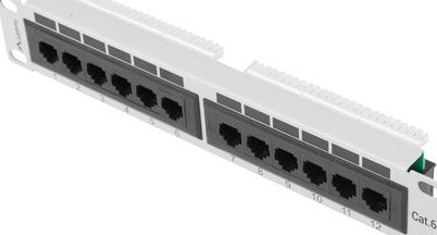 Patch panel Lanberg PPU6-9012-S, 12 porta, 1U 10", gri