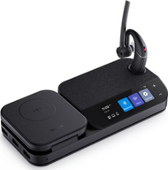 Kufje Bluetooth Yealink BH71 Workstation, 4 mikrofona, bazë me ekran 3", e zezë